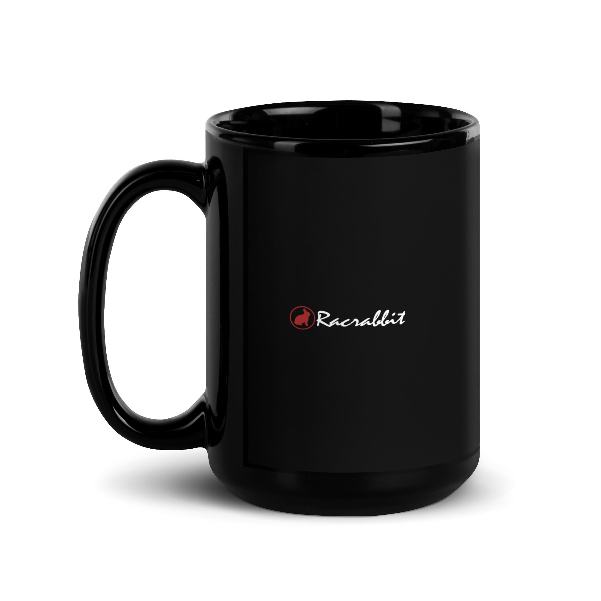 Caneca brilhante preta Gif perfeita de Racrabbit