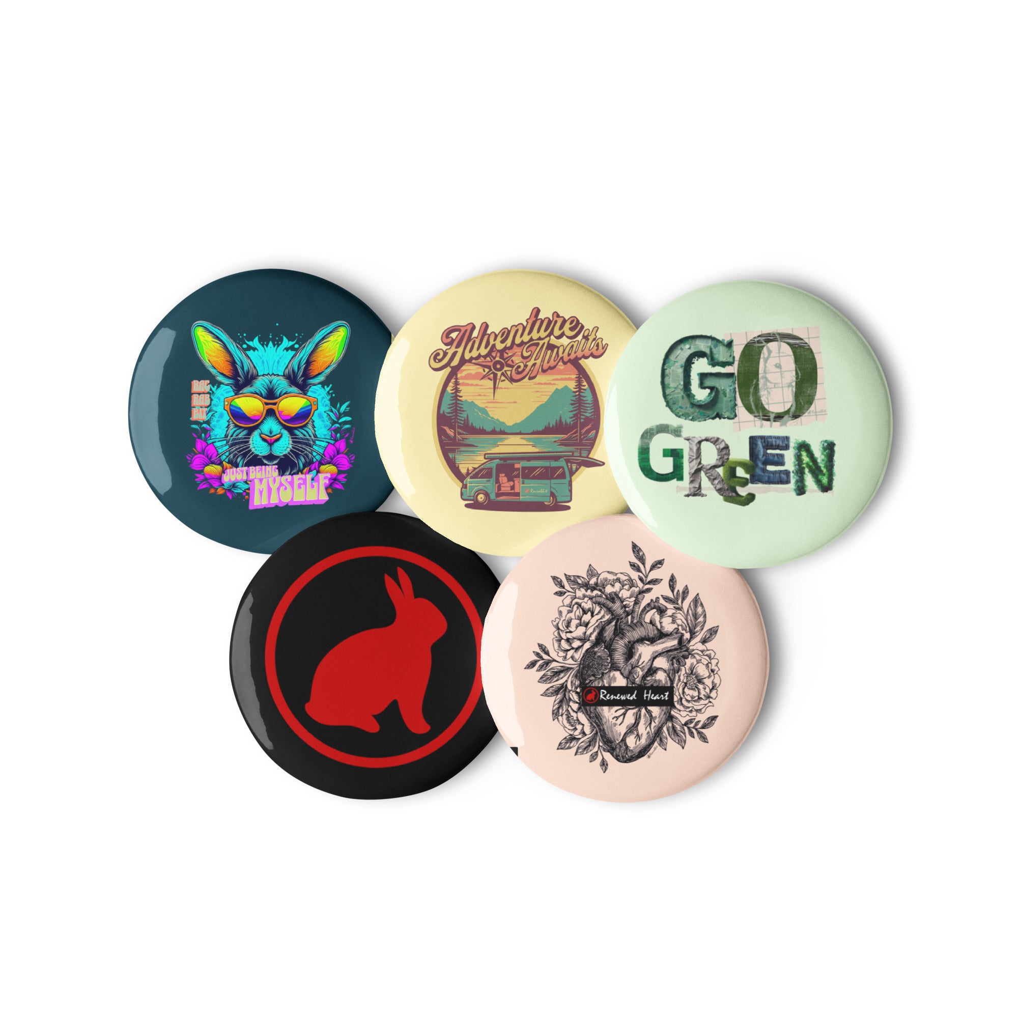 Cool Racrabbit pin buttons