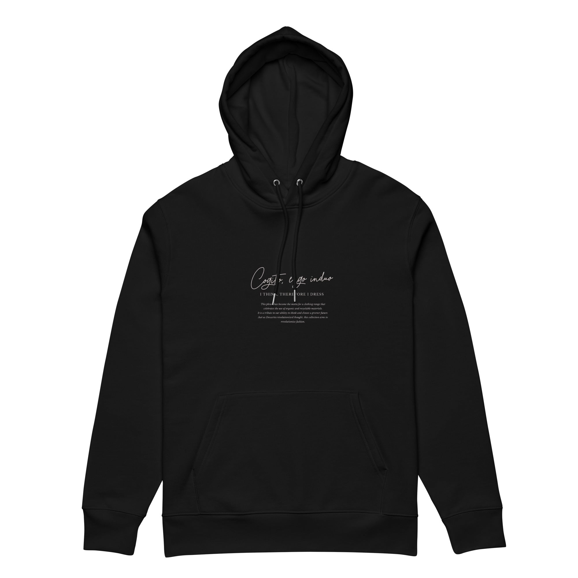 Racrabbit Cogito, Colección Ergo induo Sudadera con capucha ecológica esencial unisex